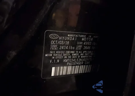 2019 Genesis G70 3.3T Advanced z USA, uszkodzony, nr VIN KMTG34LE2KU025757